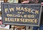 F.W.Maseck Drugless Health Service DST Hanging Smaltz Reflective Sign