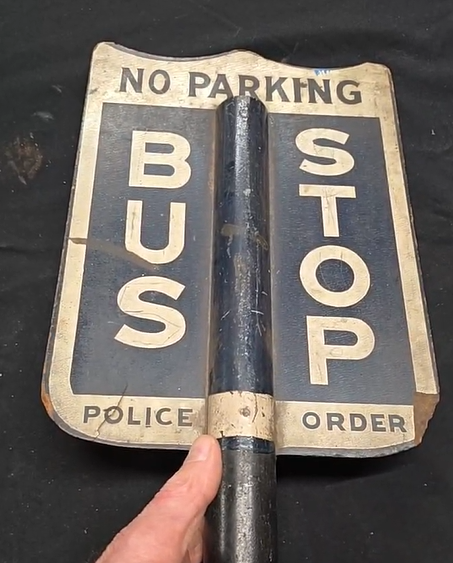 No Parking Bus Stop Police Order Masonite Pole Sign