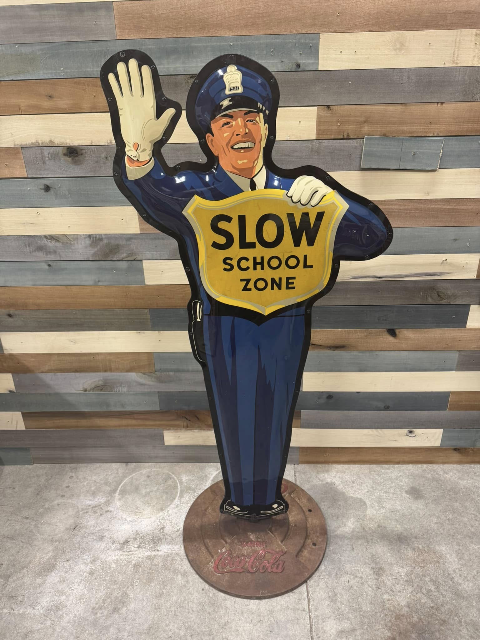 Coca-Cola Slow School Zone Crossing Guard DST Sign