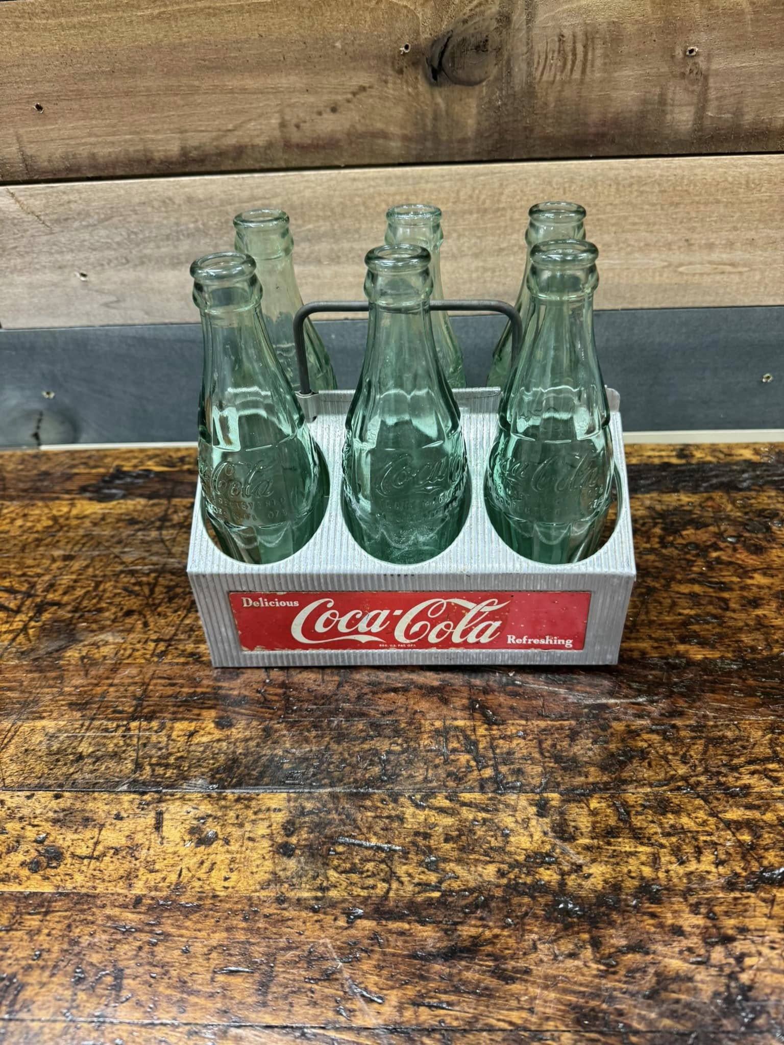 Delicious Coca-Cola Aluminum Six Pack Carrier with Bottles