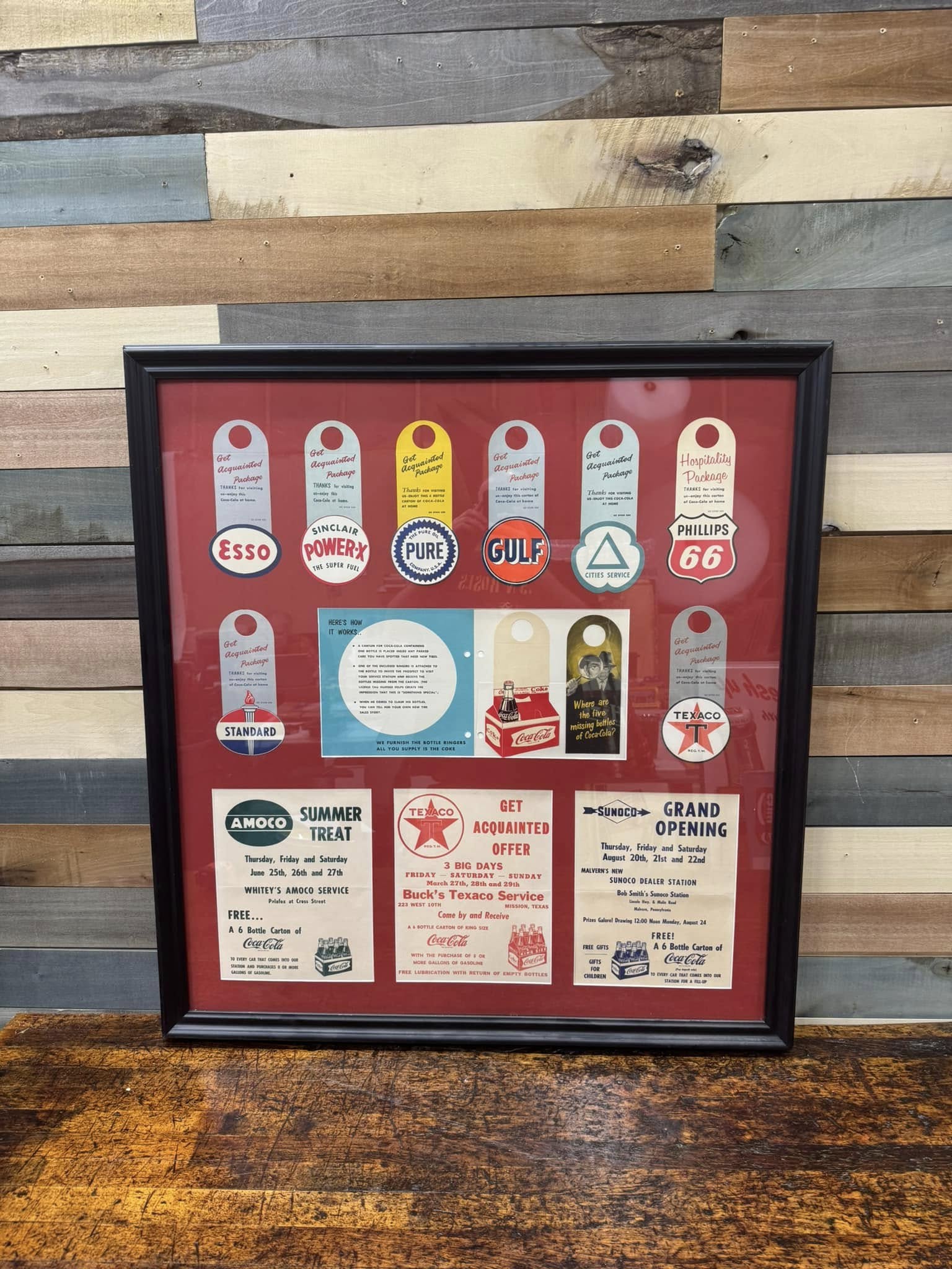 Coca-Cola Gas Station Hang Tag Promotional Display Collection