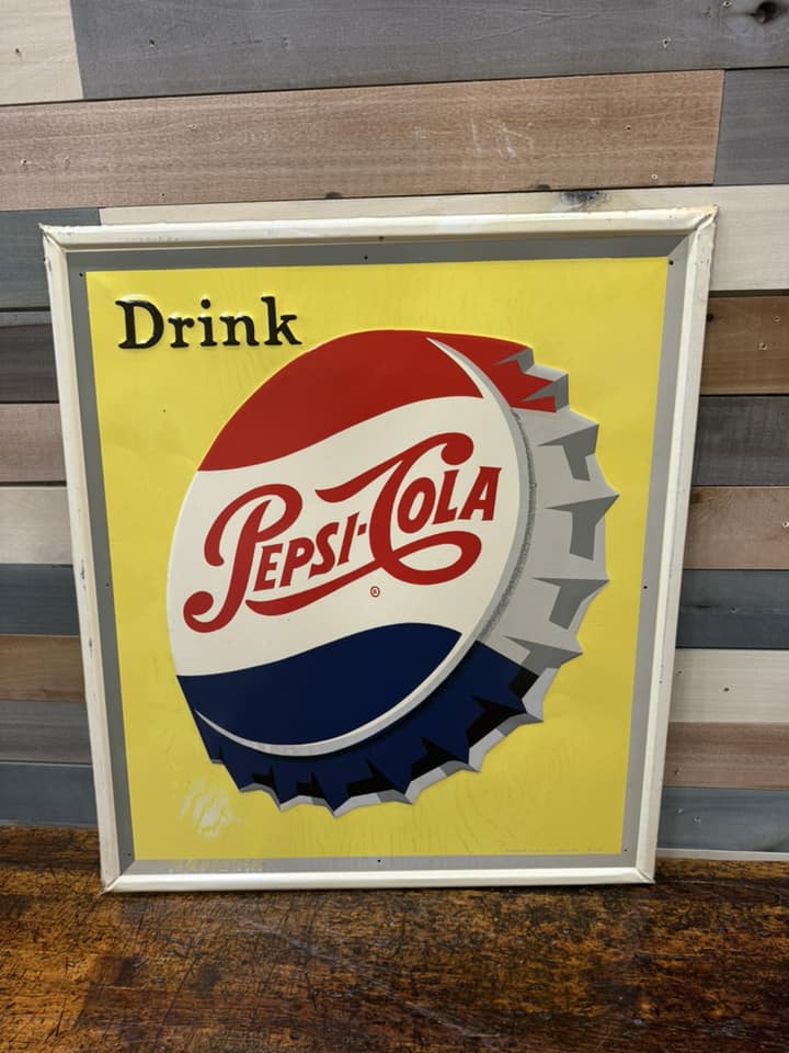 Drink Pepsi Cola Embossed SST Bottle Cap Sign
