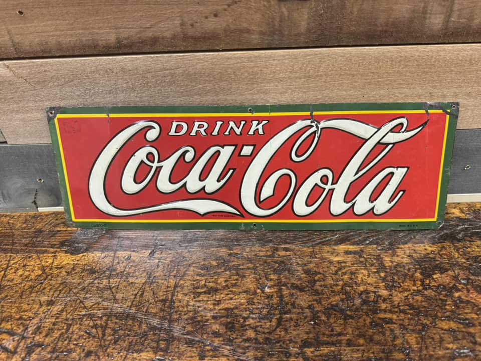 Drink Coca-Cola Embossed SST Tin Tacker Sign