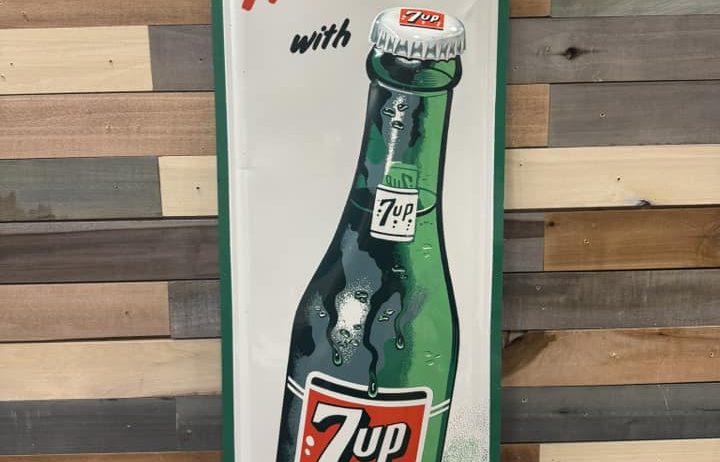 Fresh Up with 7Up Embossed SST Bottle Sign