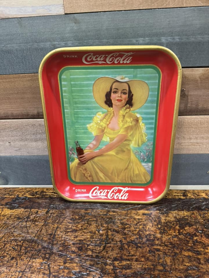Coca-Cola Girl with Yellow Dress SST Serving Tray