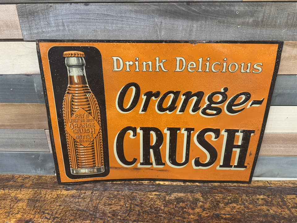 Drink Delicious Orange Crush Embossed SST Sign