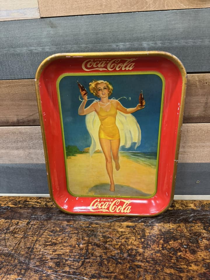 Coca-Cola Running Girl in Bathing Suit SST Serving Tray