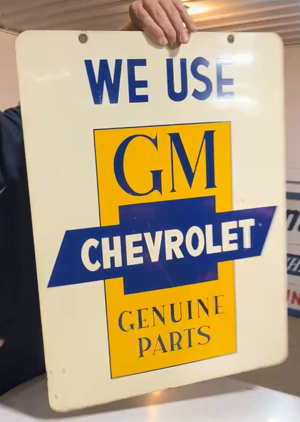 We Use GM Chevrolet Genuine Parts DST Sign