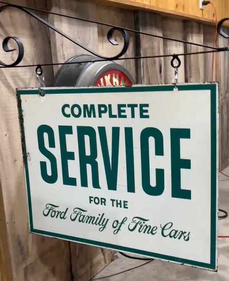 Ford Family of Fine Cars Complete Service Edsel DST Hanging Sign