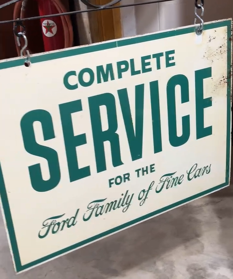 Ford Family of Fine Cars Complete Service Edsel DST Hanging Sign