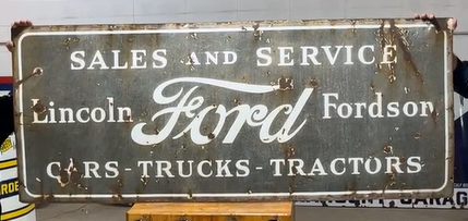 Sales and Service Ford Lincoln Fordson Cars Trucks Tractors SSP Sign