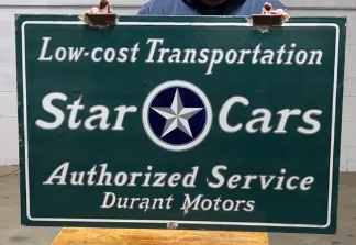 Durant Motors Star cars Low-Cost Transportation DSP Hanging Sign