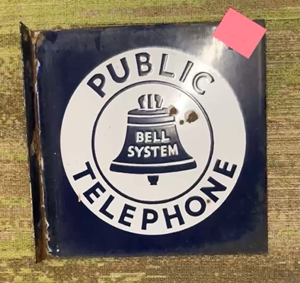 Bell System Public Telephone DSP Flange Sign