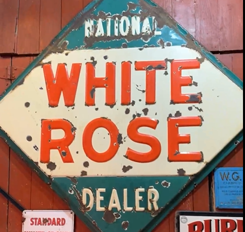 White Rose Gasoline National Dealer SSP Convex Sign