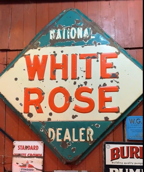 White Rose Gasoline National Dealer SSP Convex Sign