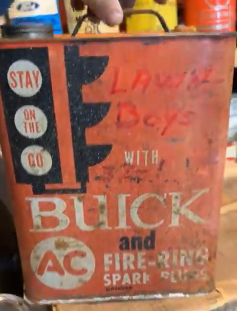 Buick and AC Fire-Ring Spark Plugs SST Two-Gallon Gasoline Can