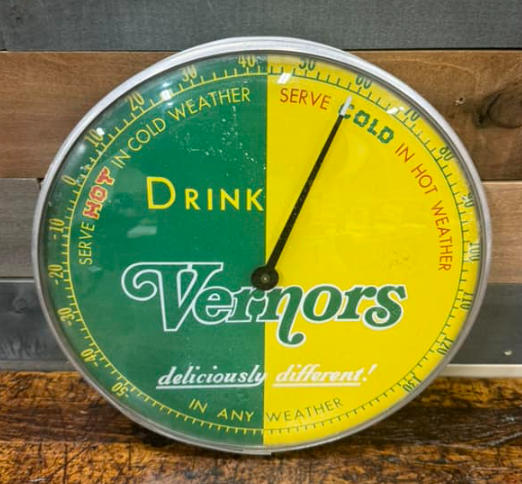 Drink Vernors Ginger Ale Glass Front Dial Thermometer