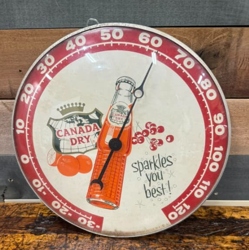 Canada Dry Glass Front PAM Dial Thermometer