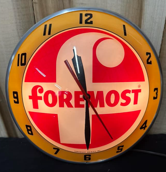 Foremost Ice Cream Double Bubble Glass Faced Clock