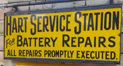 Hart Service Station Battery Repairs SSP Sign