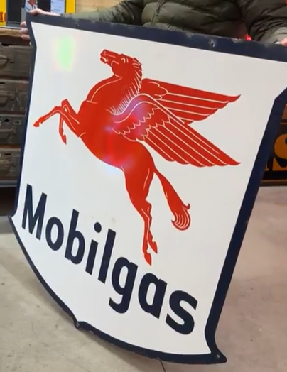 Mobilgas with Pegasus DSP Die-Cut Shield 48 Inch Sign