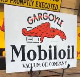 Mobiloil Gargoyle Vacuum Oil Company DSP Flange Sign