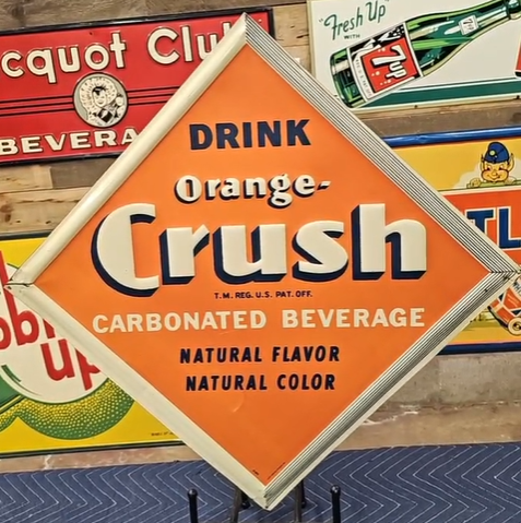Orange Crush Carbonated Beverage SST Embossed Sign