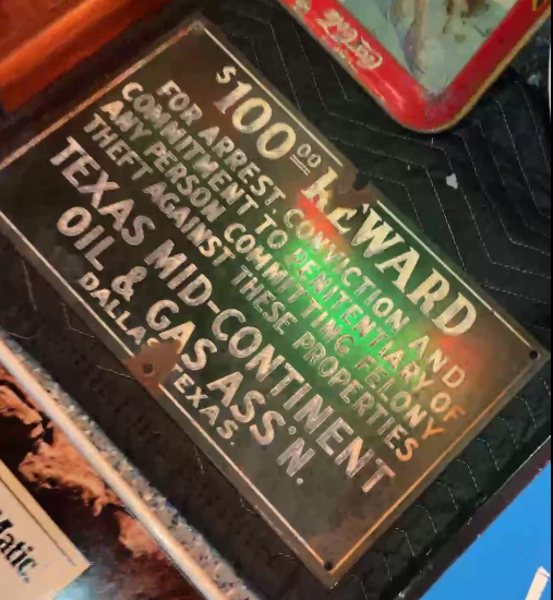 Texas Mid-Continent Oil & Gas Association $100 Reward SSP Sign