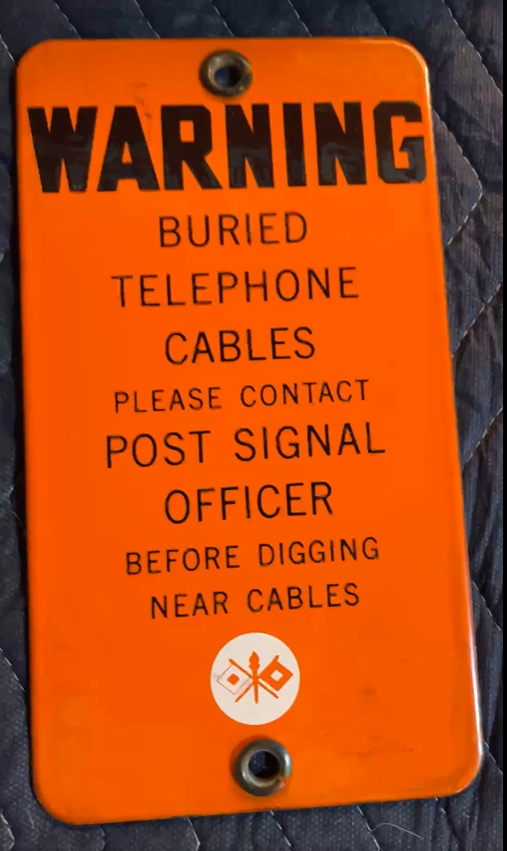 Warning Buried Telephone Cables SSP Sign