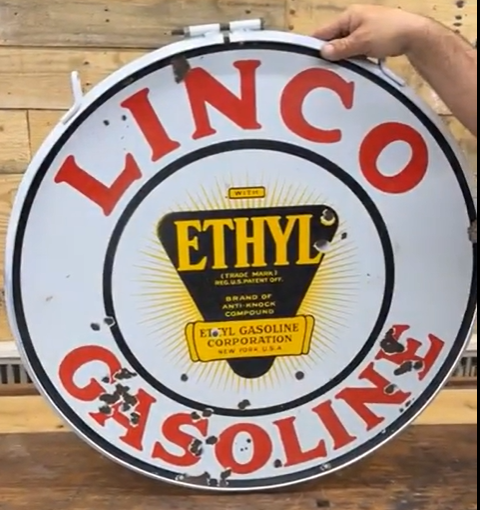 Linco Gasoline with Ethyl DSP 30 Inch Diameter Sign