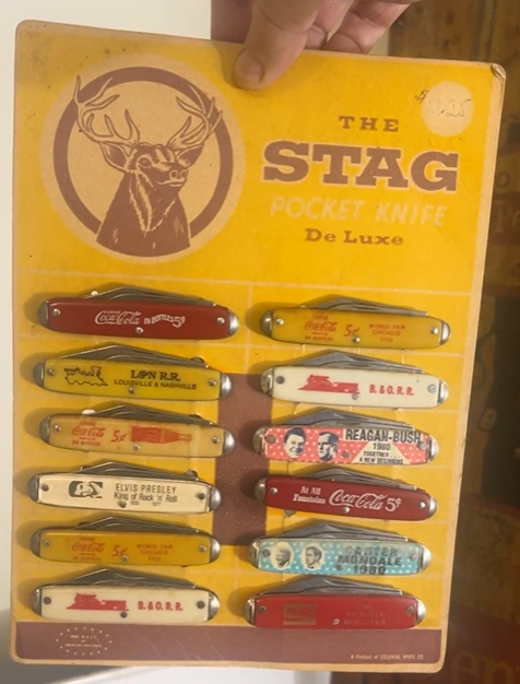 The Stag Pocket Knife DeLuxe Cardboard Easel-Back Counter-Top Display