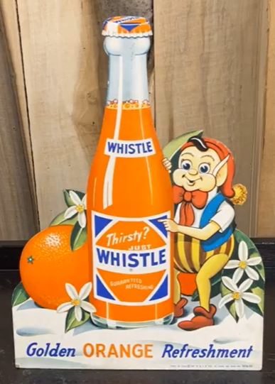 Whistle Golden Orange Refreshment Cardboard Easel-Back Sign