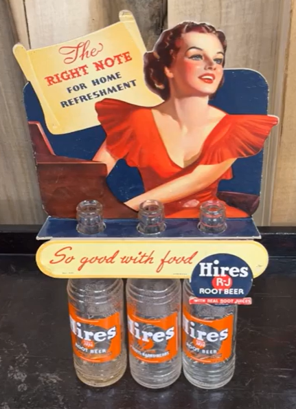 Hires Root Beer Triple-Bottle Cardboard Bottle Topper