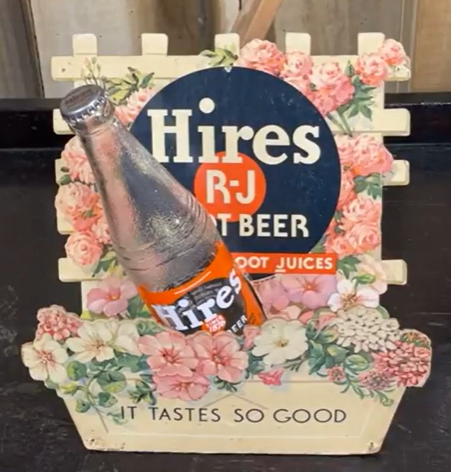 Hires Root Beer Cardboard Flower Box Bottle Display