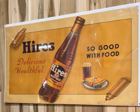 Hires Delicious Healthful Cardboard Sign