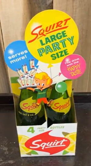 Squirt Large Party Size Cardboard Bottle Topper with Four-Pack Cardboard Carrier