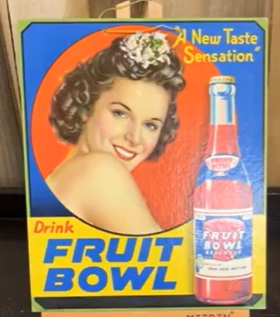 Drink Fruit Bowl Bottle Toppers and Cardboard Sign