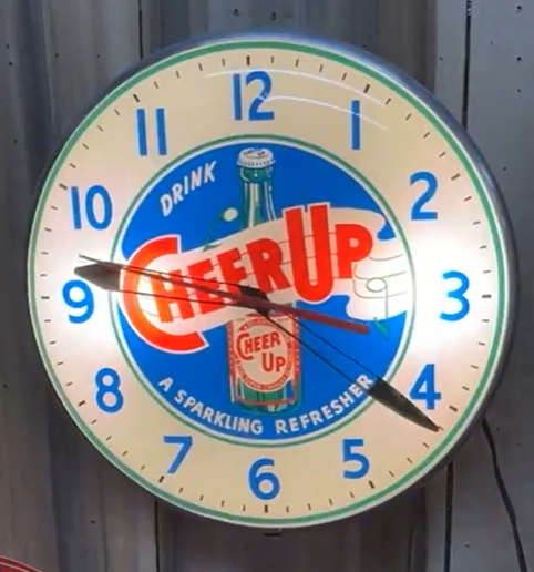 Cheer Up A Sparkling Refresher Glass Faced Clock