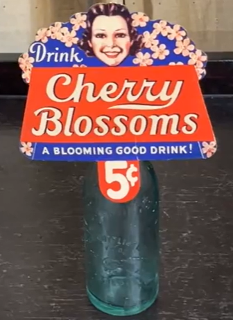 Cherry Blossoms Blooming Good Drink 5 Cents Cardboard Bottle Topper