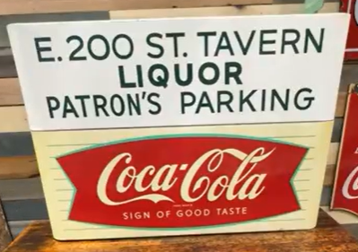 Coca-Cola Sign of Good Taste Fishtail SST Sled Sign with Separate Privilege Panel