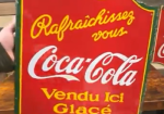 Coca-Cola Rafraichissez vous French Canadian DSP Die Cut Flange Sign