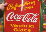 Coca-Cola Rafraichissez vous French Canadian DSP Die Cut Flange Sign