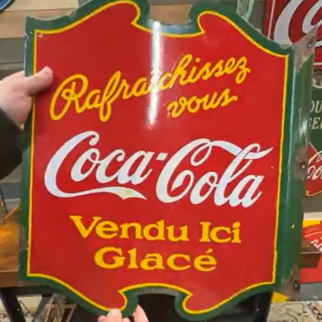 Coca-Cola Rafraichissez vous French Canadian DSP Die Cut Flange Sign