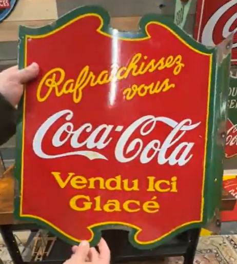 Coca-Cola Rafraichissez vous French Canadian DSP Die Cut Flange Sign