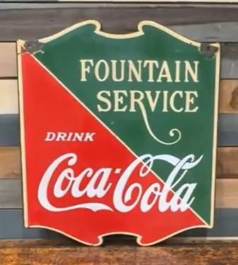 Coca-Cola Fountain Service DSP Die-Cut Hanger Sign
