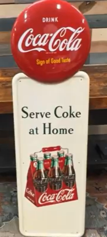Coca-Cola Serve Coke at Home SST Pilaster Sign with 16 Inch Button