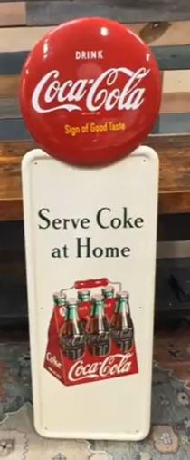 Coca-Cola Serve Coke at Home SST Pilaster Sign with 16 Inch Button