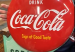 Coca-Cola Double-Button DST Flange Sign