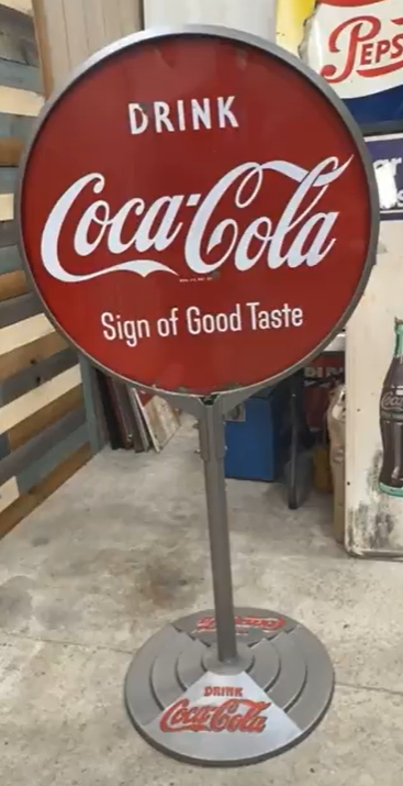 Coca-Cola DSP Lollipop Curb Sign