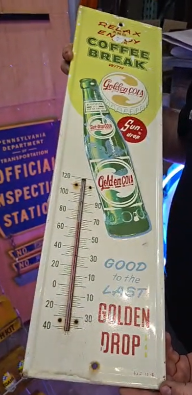 Sun Drop Golden Cola Coffee Break SST Embossed Tube Thermometer